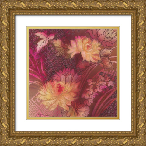 SILK TAPESTRY III Gold Ornate Wood Framed Art Print with Double Matting by Ganz, Michael