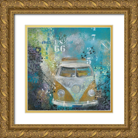 YELLOW BULLY Gold Ornate Wood Framed Art Print with Double Matting by Mizo