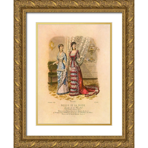 REVUE DE LA MODE I Gold Ornate Wood Framed Art Print with Double Matting by Dubois, Alain
