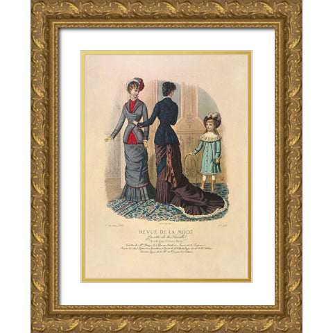 REVUE DE LA MODE III Gold Ornate Wood Framed Art Print with Double Matting by Dubois, Alain