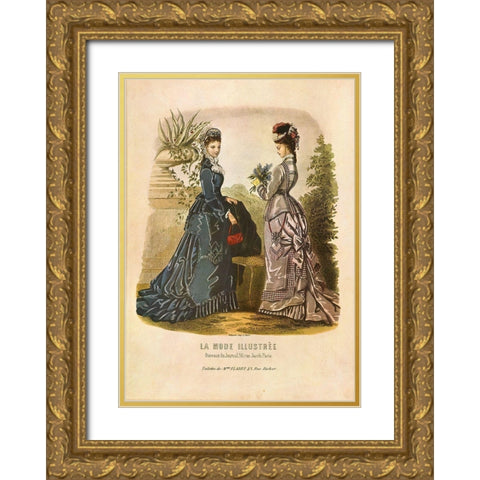 LA MODE ILLUSTREE I Gold Ornate Wood Framed Art Print with Double Matting by Dubois, Alain