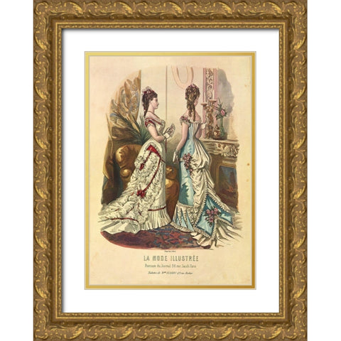 LA MODE ILLUSTREE III Gold Ornate Wood Framed Art Print with Double Matting by Dubois, Alain