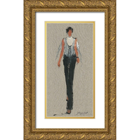 CHANTAL Gold Ornate Wood Framed Art Print with Double Matting by Shenli
