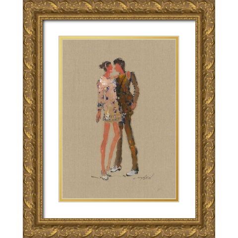 TOM AND KATE Gold Ornate Wood Framed Art Print with Double Matting by Shenli