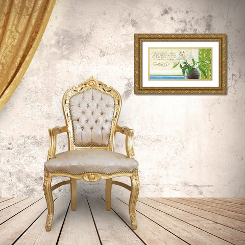 Floral GREETINGS II Gold Ornate Wood Framed Art Print with Double Matting by Warminski