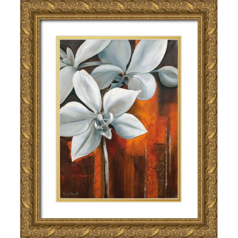 WHITE ORCHID II Gold Ornate Wood Framed Art Print with Double Matting by Withaar, Rian