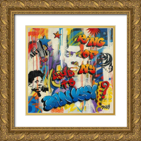 WHO GRAFFITY Gold Ornate Wood Framed Art Print with Double Matting by Moega