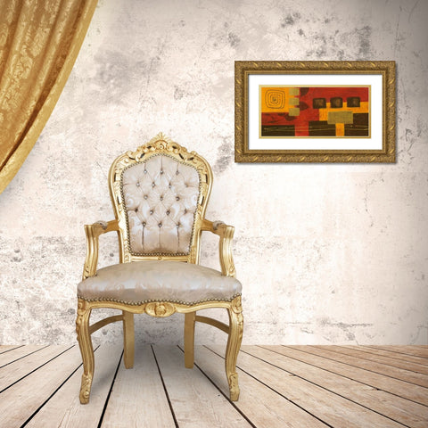 Spiral Cube Gold Ornate Wood Framed Art Print with Double Matting by Kikani, Umang