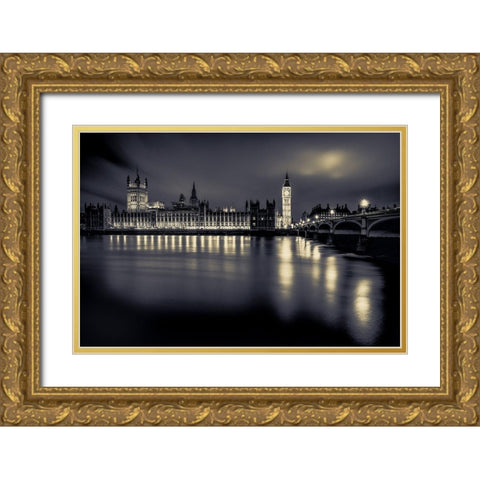 LONDON PARLIAMENT Gold Ornate Wood Framed Art Print with Double Matting by Kostka, Vladimir