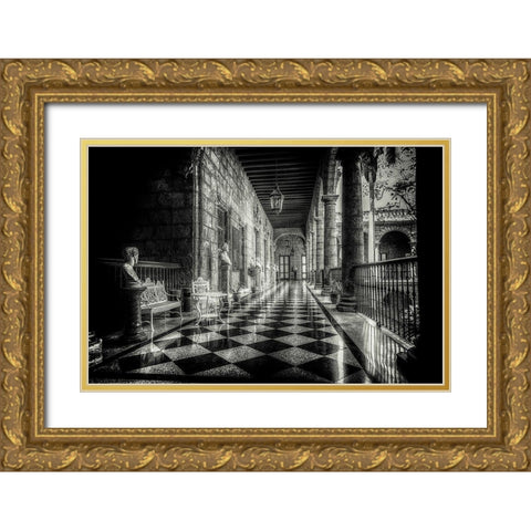 Church Hallway Gold Ornate Wood Framed Art Print with Double Matting by Kostka, Vladimir