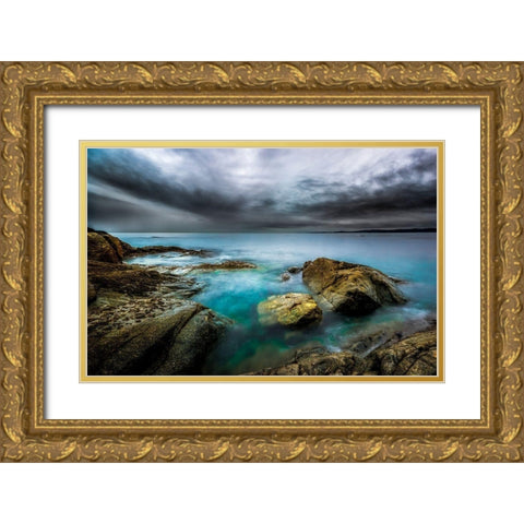 MAJESTIC SHORES Gold Ornate Wood Framed Art Print with Double Matting by Kostka, Vladimir