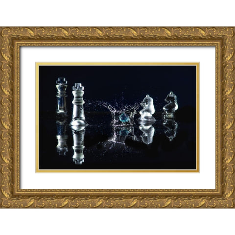 WATER CHESS I Gold Ornate Wood Framed Art Print with Double Matting by Kostka, Vladimir