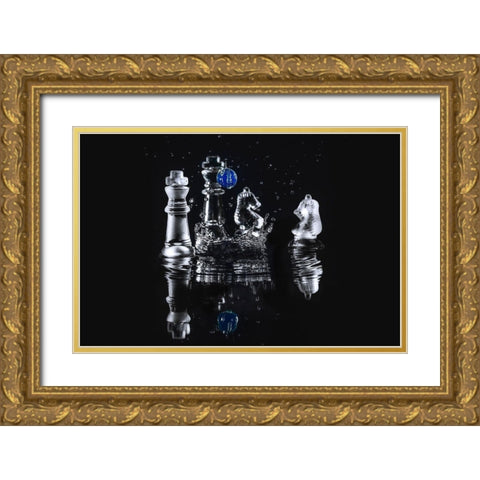 WATER CHESS II Gold Ornate Wood Framed Art Print with Double Matting by Kostka, Vladimir