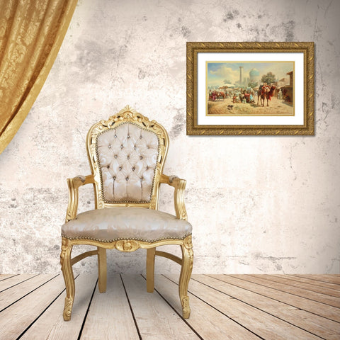 Caravan Gold Ornate Wood Framed Art Print with Double Matting by Chairudinov, A.