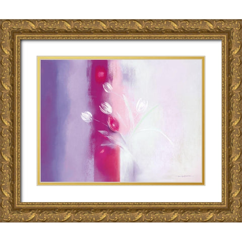 Floral ILLUSIONS I Gold Ornate Wood Framed Art Print with Double Matting by Robertson, Marilyn