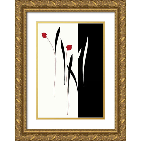 TRANQUIL GARDEN I Gold Ornate Wood Framed Art Print with Double Matting by Sakai, Takashi