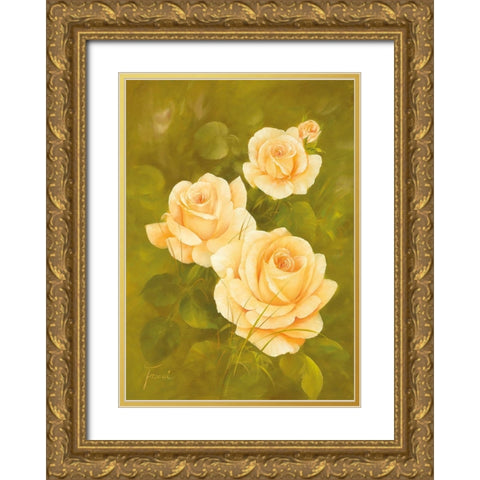 ANIKA Gold Ornate Wood Framed Art Print with Double Matting by Fasani