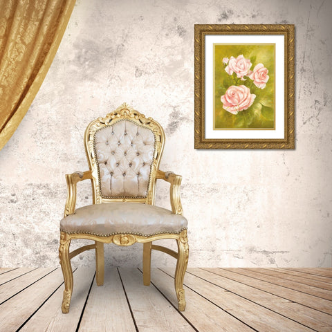 DESIREE Gold Ornate Wood Framed Art Print with Double Matting by Fasani