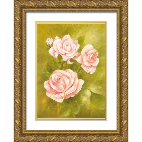 DESIREE Gold Ornate Wood Framed Art Print with Double Matting by Fasani