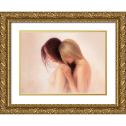 TOGETHERNESS Gold Ornate Wood Framed Art Print with Double Matting by Worswick, Peter