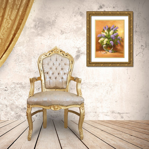 SMELL OF LILAC II Gold Ornate Wood Framed Art Print with Double Matting by Fasani
