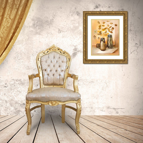 BARI Gold Ornate Wood Framed Art Print with Double Matting by Olga