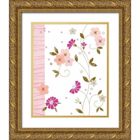 Pretty In Pink I Gold Ornate Wood Framed Art Print with Double Matting by Design Show