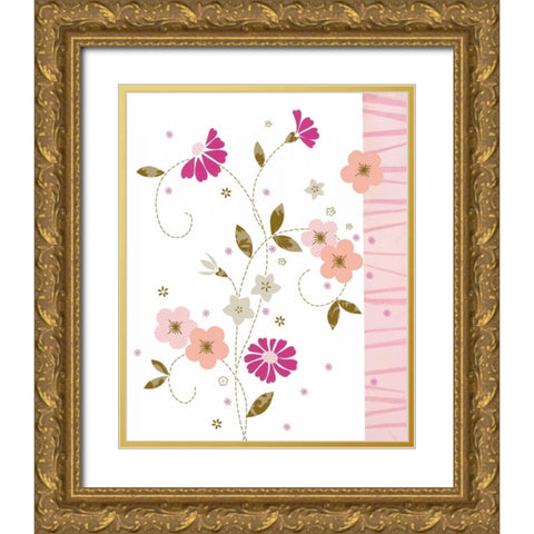 Pretty In Pink II Gold Ornate Wood Framed Art Print with Double Matting by Design Show