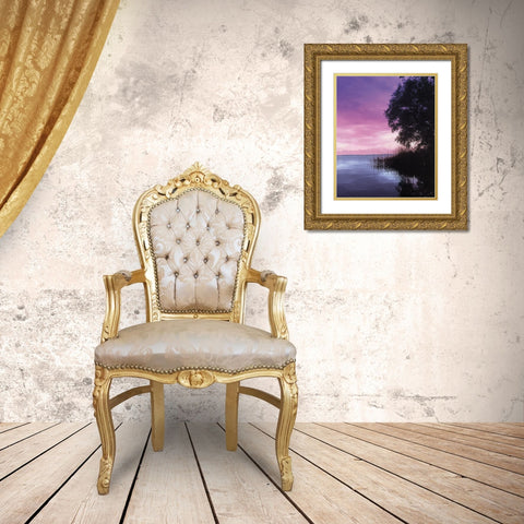 IDYLLIC LAKE III Gold Ornate Wood Framed Art Print with Double Matting by Weissing, Gerd