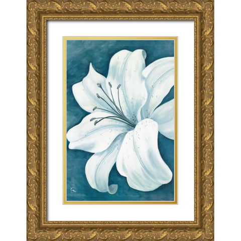 Wistful Lily I Gold Ornate Wood Framed Art Print with Double Matting by Lake, Kaye