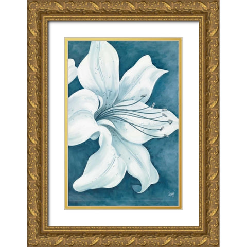 Wistful Lily II Gold Ornate Wood Framed Art Print with Double Matting by Lake, Kaye
