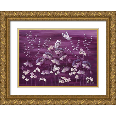 MOONLIT MEADOW Gold Ornate Wood Framed Art Print with Double Matting by Lake, Kaye