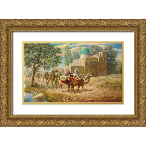 KAFFAL-SCHASCHI-MAUSOLEUM Gold Ornate Wood Framed Art Print with Double Matting by Chairudinov, A.