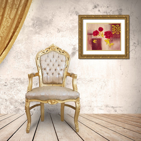 Red Essence Gold Ornate Wood Framed Art Print with Double Matting by Verbeek-Van Den Broek