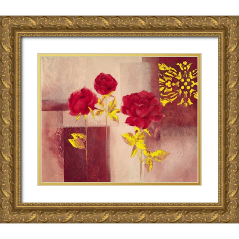 Red Essence Gold Ornate Wood Framed Art Print with Double Matting by Verbeek-Van Den Broek