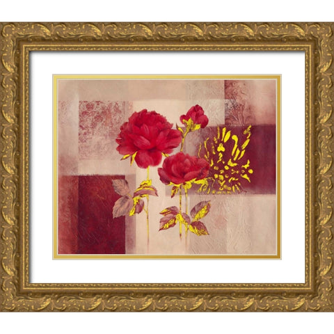 Red Impression Gold Ornate Wood Framed Art Print with Double Matting by Verbeek-Van Den Broek