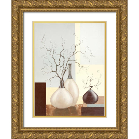 Medley In Brown II Gold Ornate Wood Framed Art Print with Double Matting by Sedalia, David