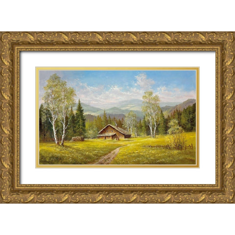 SUMMER SHADOWS Gold Ornate Wood Framed Art Print with Double Matting by Glassl, Helmut