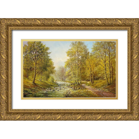 SOFT MORNING LIGHT Gold Ornate Wood Framed Art Print with Double Matting by Glassl, Helmut