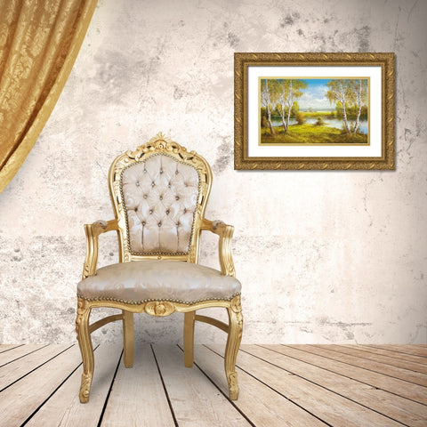 REFLECTIONS OF SPRING Gold Ornate Wood Framed Art Print with Double Matting by Glassl, Helmut