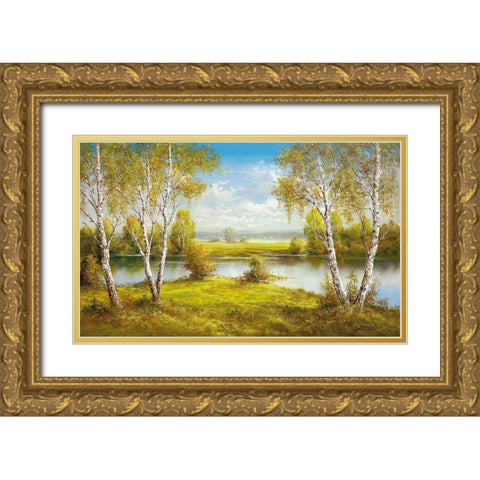 REFLECTIONS OF SPRING Gold Ornate Wood Framed Art Print with Double Matting by Glassl, Helmut