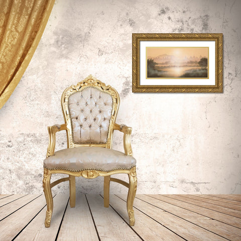 MISTY WATERS Gold Ornate Wood Framed Art Print with Double Matting by Walsh, Peter