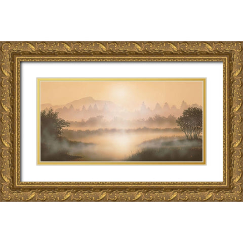 MISTY WATERS Gold Ornate Wood Framed Art Print with Double Matting by Walsh, Peter
