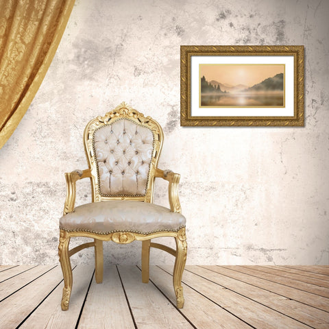 MOUNTAIN MIST Gold Ornate Wood Framed Art Print with Double Matting by Walsh, Peter