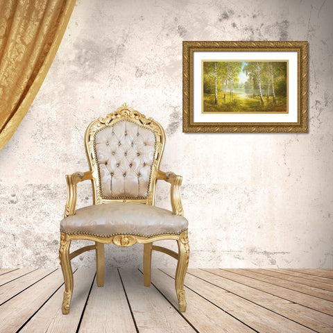 POND SPINKA Gold Ornate Wood Framed Art Print with Double Matting by Glassl, Helmut