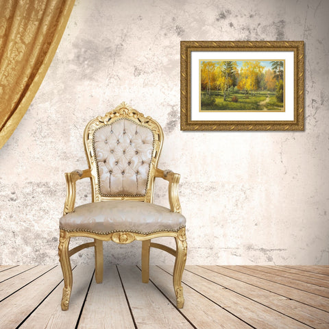 AUTUMN WAY I Gold Ornate Wood Framed Art Print with Double Matting by Priscepa, Igor