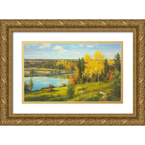 OVERLOOKING THE SEA Gold Ornate Wood Framed Art Print with Double Matting by Priscepa, Igor