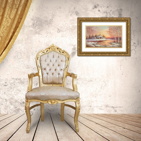 KAUKASIAN MONASTERY Gold Ornate Wood Framed Art Print with Double Matting by Glassl, Helmut
