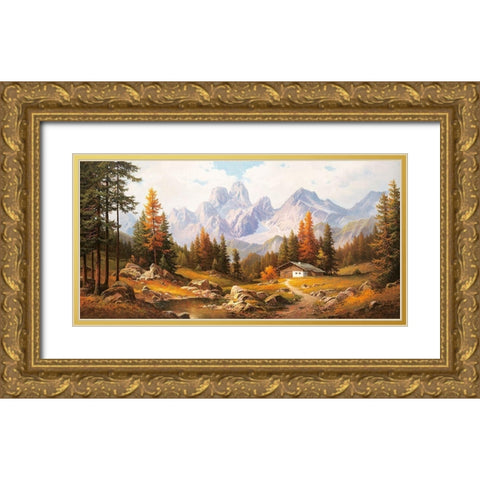 BISCHOFSMÃœTZE Gold Ornate Wood Framed Art Print with Double Matting by Weber, Max