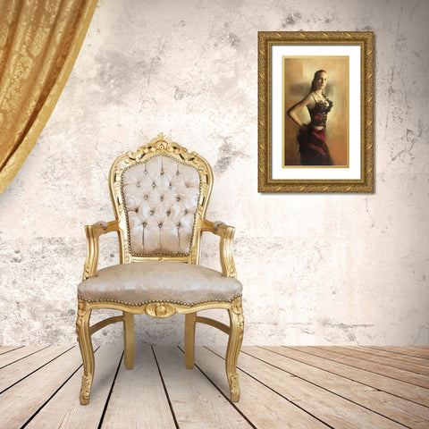 GIADA FIGLIA DARTE Gold Ornate Wood Framed Art Print with Double Matting by Sgarbossa, Antonio